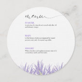 書エレガント道水彩ラベンダー結婚ズ メニュー (正面)