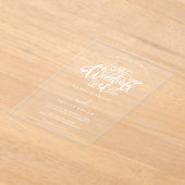 書エレガント道白アクリル婚礼招待白 アクリル招待状 (レイダウン)