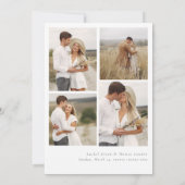 書エレガント道白黒の写真結婚の セーブザデート (裏面)