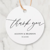 書エレガント道結婚の感謝メッセージカード フェイバータグ (裏面)