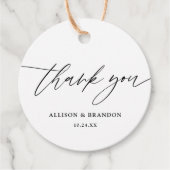 書エレガント道結婚の感謝メッセージカード フェイバータグ (正面)