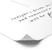 書エレガント道結婚の開いたバードリンク看板 ポスター (角)