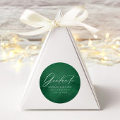 書エレガント道緑色水彩卒業 ラウンドシール