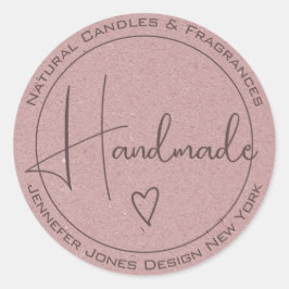 書エレガント道薄紫紫の手作りラベル ラウンドシール