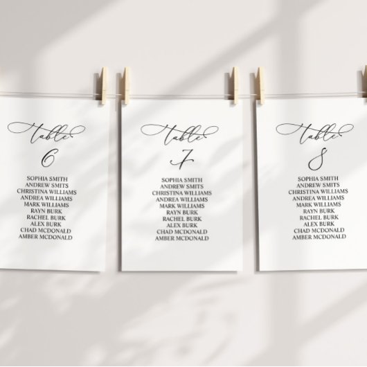 書エレガント道表番号7座席表 招待状