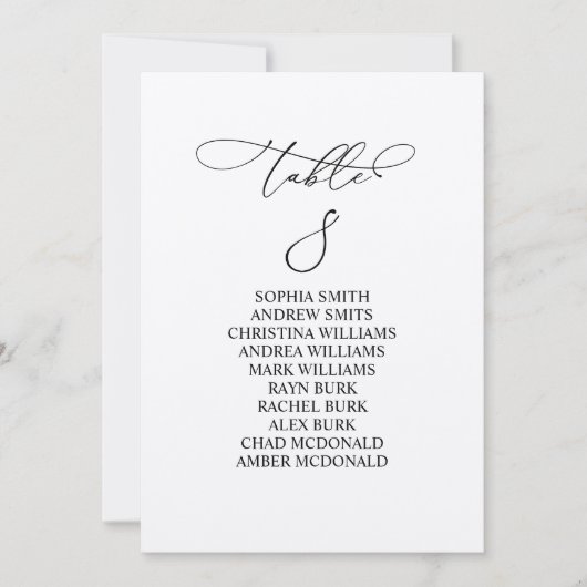 書エレガント道表番号8座席表 招待状 (正面)