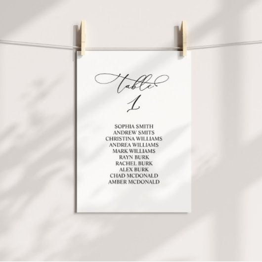 書エレガント道表第1座席表 招待状