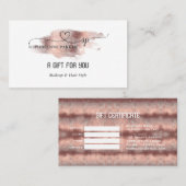 書エレガント道金ゴールドプロフェッショナル美しいサロン ロイヤリティカード (正面/裏面)