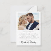 書エレガント道2写真結婚有難う ノートカード (裏面)