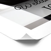 書エレガント道2枚の写真の結婚サイン歓迎 ポスター (コーナー)