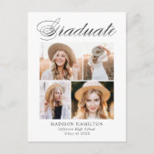 書エレガント道4写真卒業パーティー インビテーションポストカード (正面)