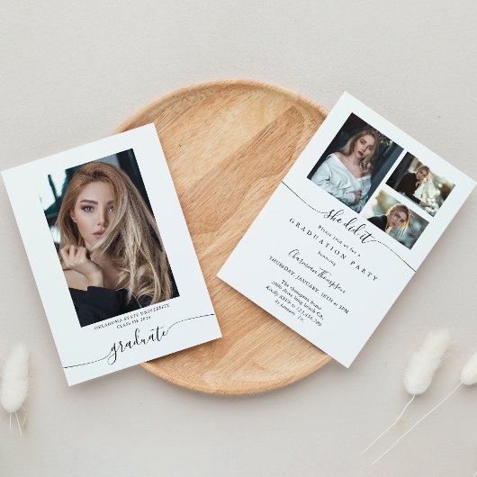 書エレガント道4写真卒業 招待状