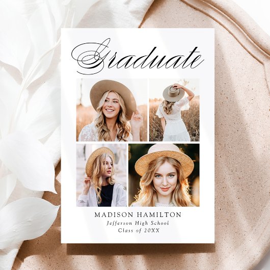 書エレガント道4写真卒業 案内状