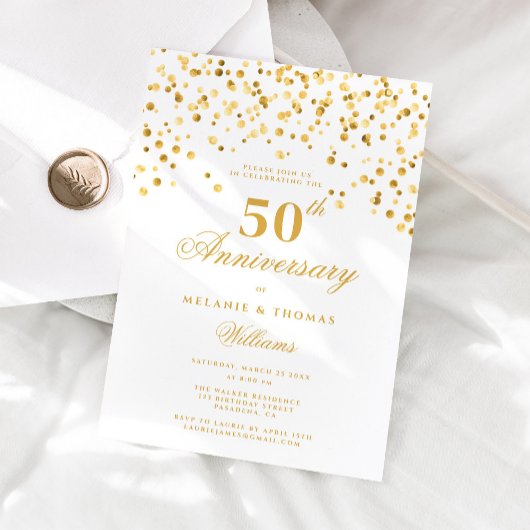 書エレガント道50結婚周年 招待状