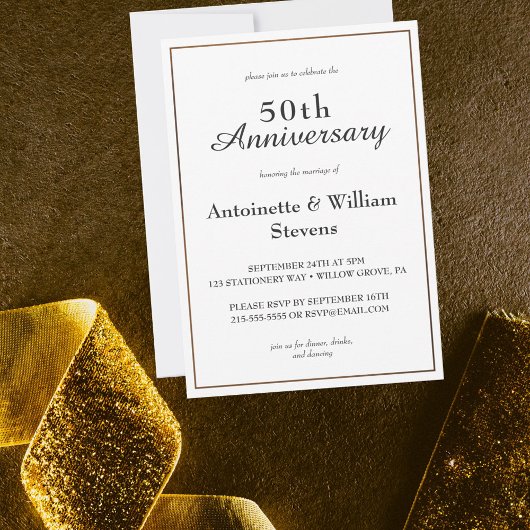 書エレガント道50結婚周年 招待状