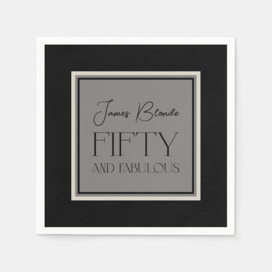 書エレガント道50&素晴らしいユニセックス スタンダードカクテルナプキン (正面)