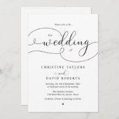 書エレガント道、カジュアル結婚式招待状 招待状 (正面/裏面)