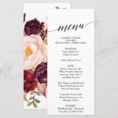 書エレガント道 |フローラバックディナーメニューカード メニュー (正面/裏面)