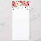 書エレガント道、ブルゴーニュ&ピーチ赤面バラ メニュー (裏面)