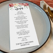 書エレガント道、ブルゴーニュ&ピーチ赤面バラ メニュー