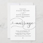 書エレガント道、モダン結婚式招待状 招待状 (正面)
