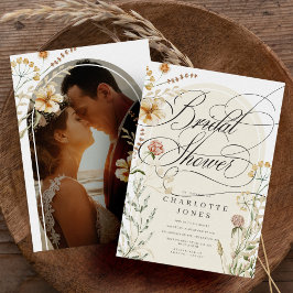 書エレガント道・写真ボヘミアンブライダルシャワー 招待状