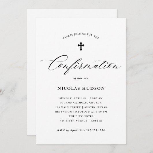 書エレガント道|確男女兼用認 招待状 (正面/裏面)