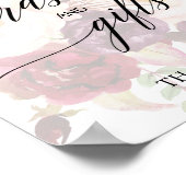 書エレガント道 |色あせたフローラカードとギフト ポスター (角)