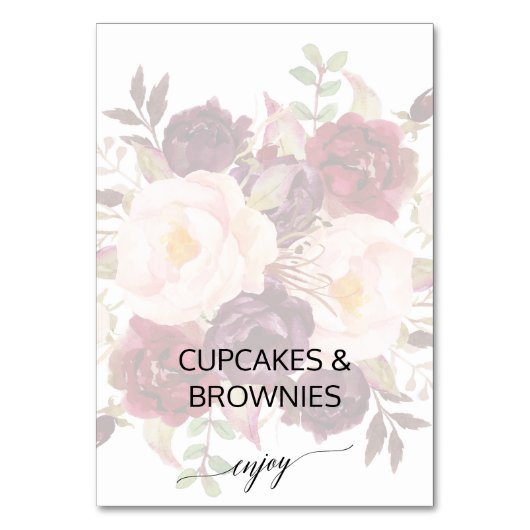 書エレガント道 |色あせたフローラビュッフェラベル テーブルナンバー (正面)