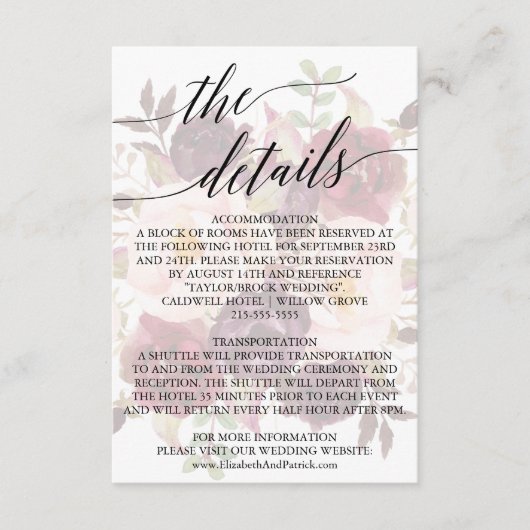 書エレガント道 |色あせたフローラ詳細カード エンクロージャーカード (正面)