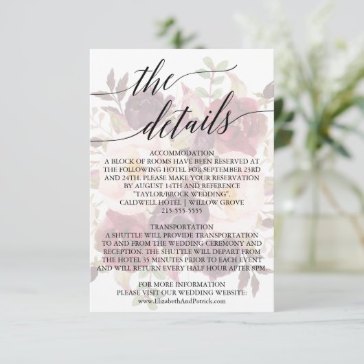 書エレガント道 |色あせたフローラ詳細カード エンクロージャーカード (スタンド正面)