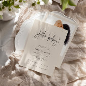 書エレガント道 |赤ちゃんシャワーこんにちはベビーピンク 招待状