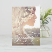 書エレガント道 | 2つの写真卒業パーティー 招待状 (スタンド正面)