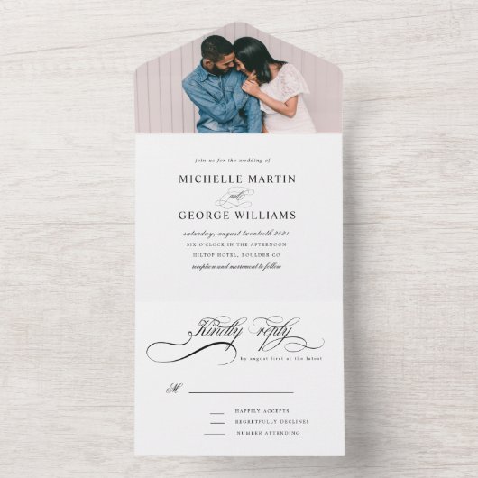 書エレガント道（ENVは不要） オールインワン招待状 (内側)