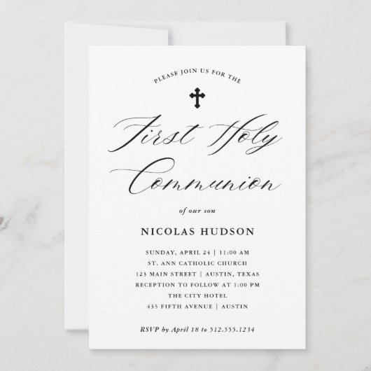 書エレガント道 | First Holy Communion 招待状 (正面)