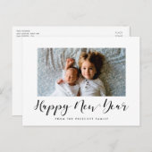 書エレガント道Happy New Year写真 ポストカード (正面/裏面)