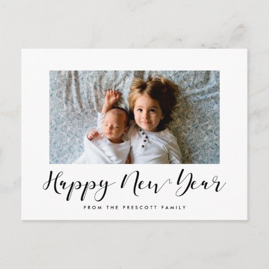 書エレガント道Happy New Year写真 ポストカード (正面)