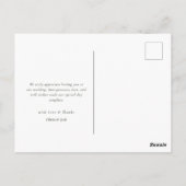 書エレガント道Sage Greenハートの結婚写真 ポストカード (裏面)