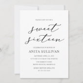 書エレガント道Sweet sixteen16誕生日 招待状 (正面)
