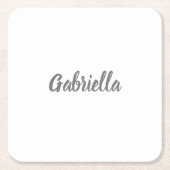 書エレガント面白無地シンプル名 スクエアペーパーコースター (正面)