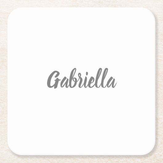 書エレガント面白無地シンプル名 スクエアペーパーコースター (正面)