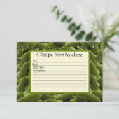 書オンレシピカードおもしろい緑のピクルスのパターン カード (スタンド正面)