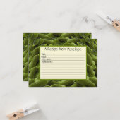 書オンレシピカードおもしろい緑のピクルスのパターン カード (正面/裏面インサイチュ)