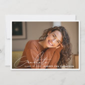 書カジュアル卒業生2枚フォト招待状 招待状 (正面)