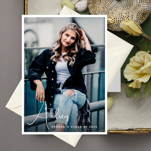 書カジュアル名Graduate Photo招待状 招待状