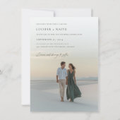 書カジュアル道予算の写真結婚の 招待状 (裏面)