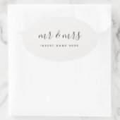 書カスタマイズ道・新婚の夫人 楕円形シール (バッグ)