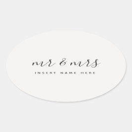 書カスタマイズ道・新婚の夫人 楕円形シール