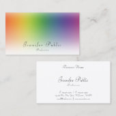 書カラフルモダンきテンプレート美しいサロン 名刺 (正面/裏面)