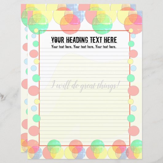 書カラフル用紙に気泡が並ぶ (正面/裏面)